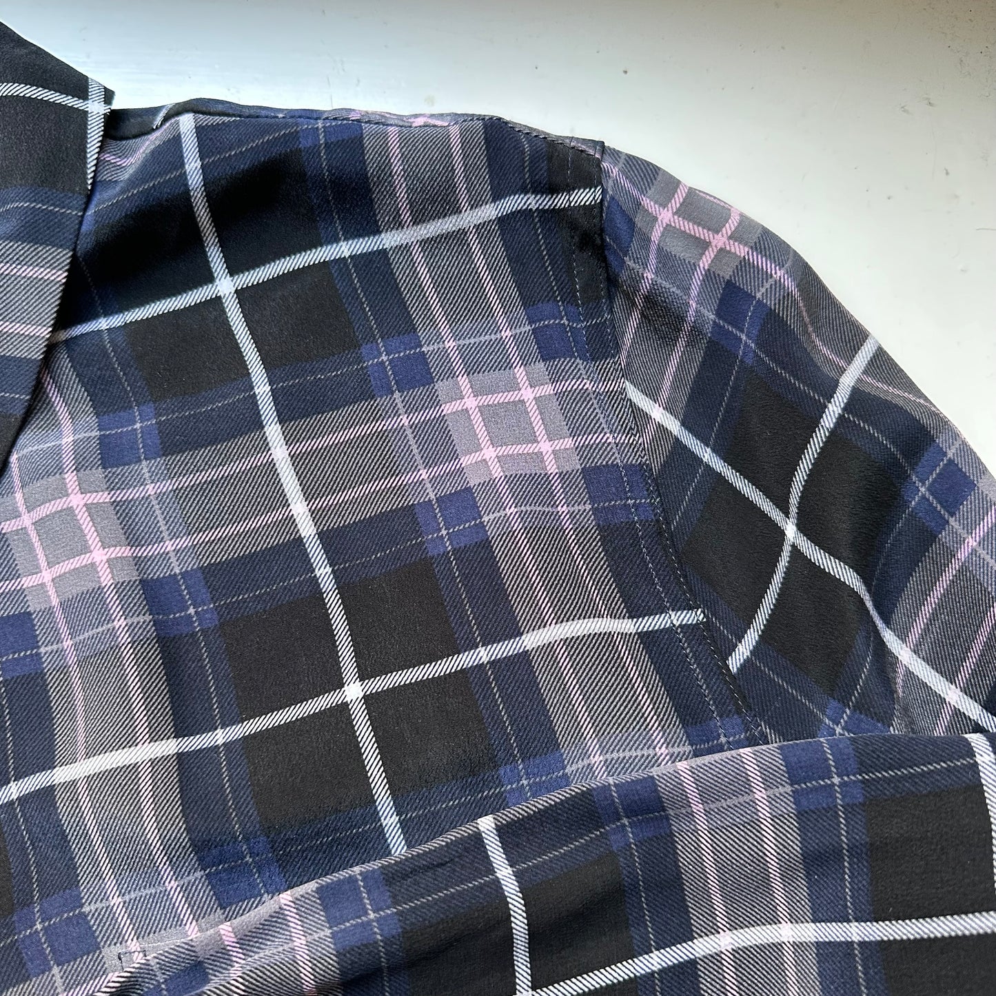 Plaid Silk Shirt - size S