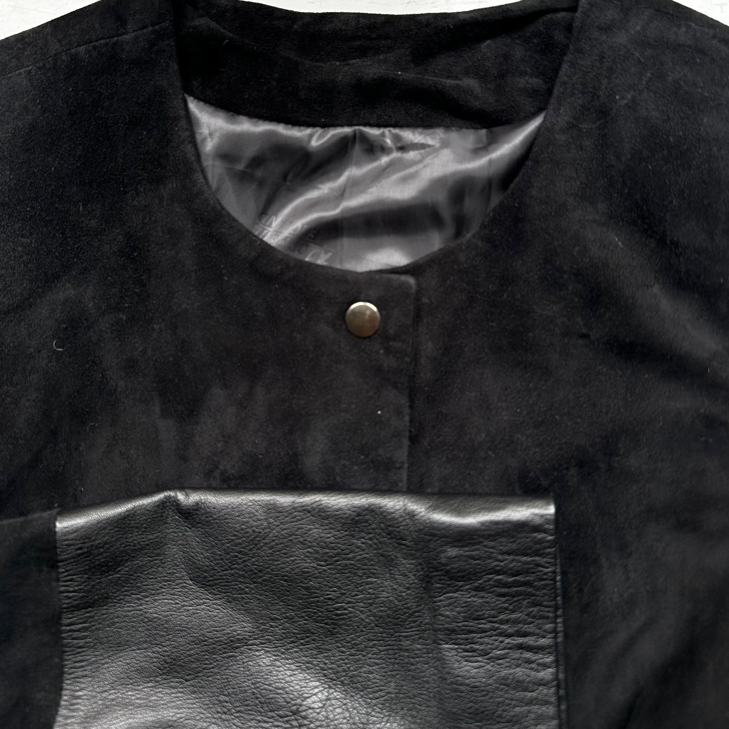 Black Leather & Suede Jacket - size M