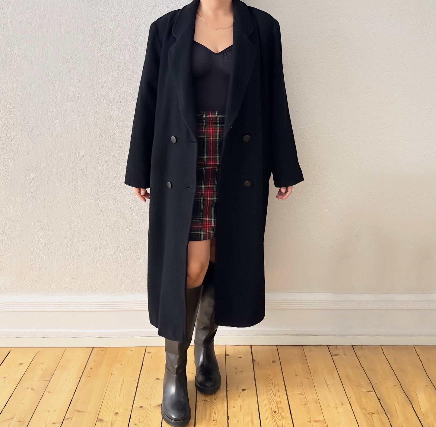 Vintage Tartan Plaid Wool Skirt