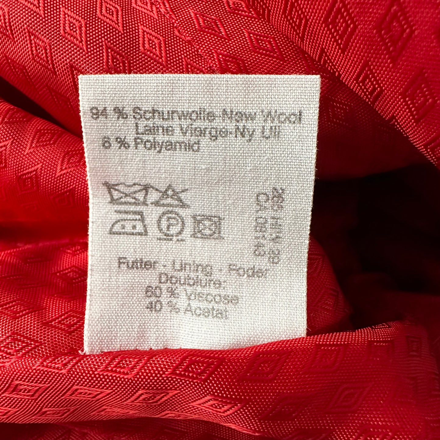 Vintage Red Tartan Wool Blazer - size EU38