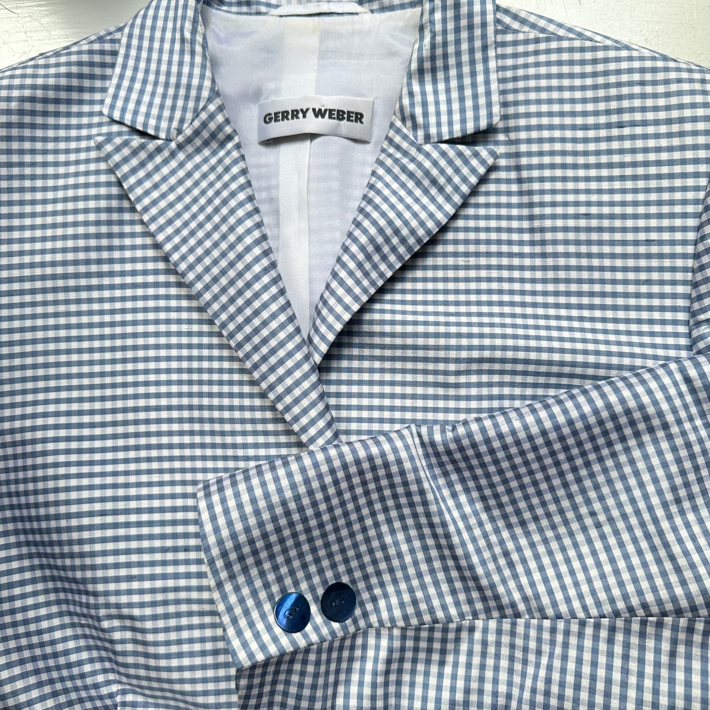 Gingham Checked Silk Blazer - size EU42