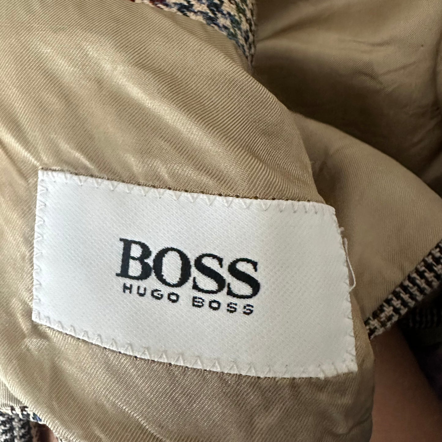 Upcycled Bow Blazer Plaid Houndstooth, size L, Wool