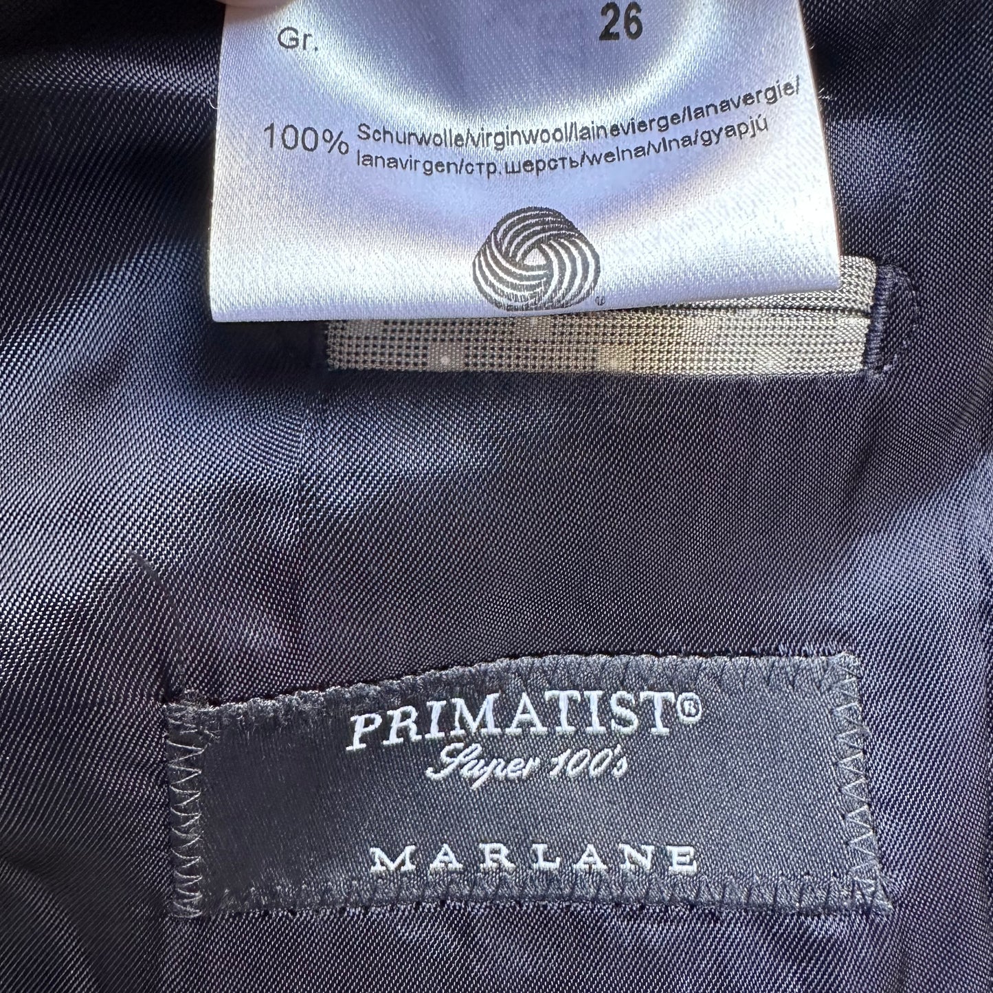 Upcycled Bow Blazer Blue/Light Blue Silk Bow, size M- L, Wool