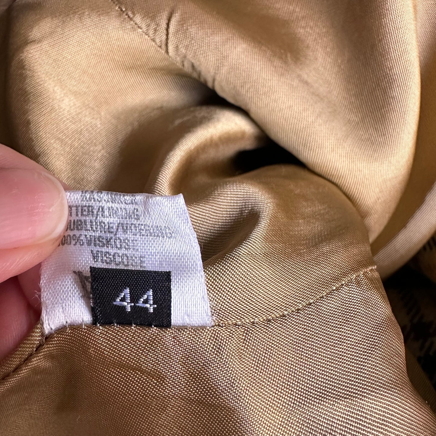 Vintage Yellow Checks Cashmere Blazer - size EU44