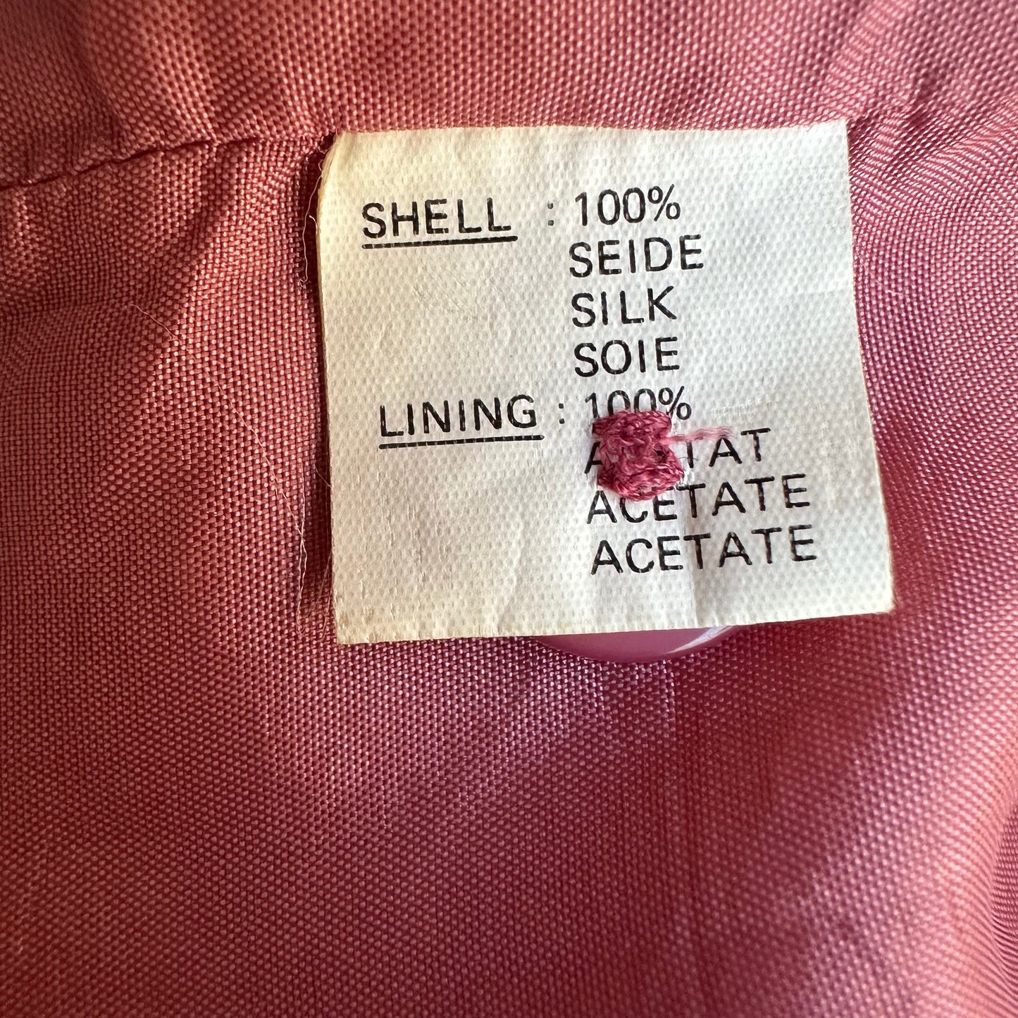 Vintage Dusty Pink Silk Jacket - size L