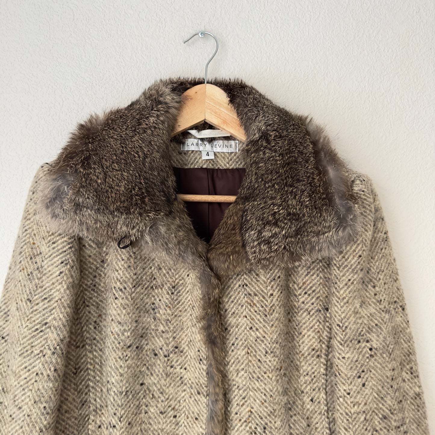 Herringbone Wool Jacket - Larry Levine - size M
