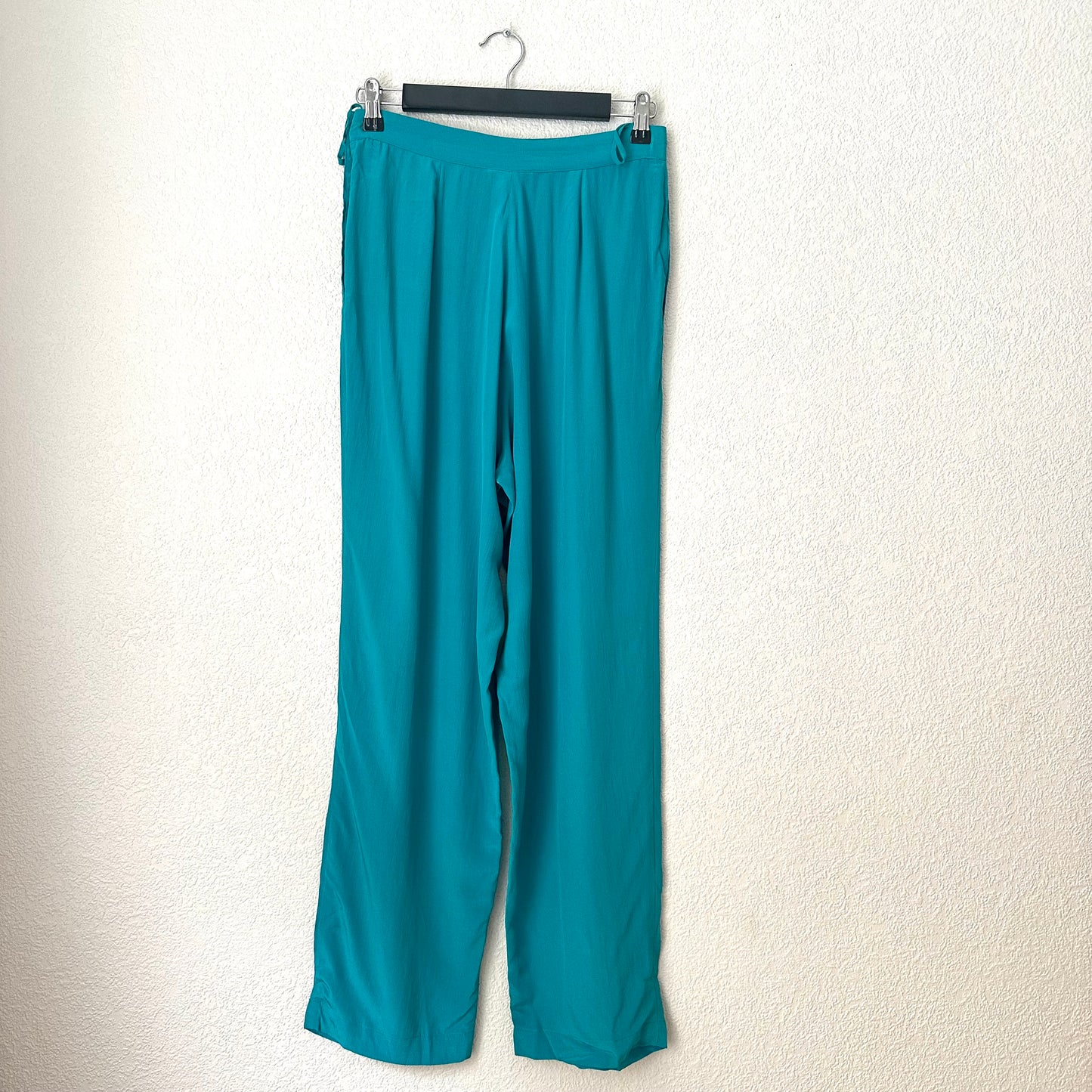 Vintage Turquoise Silk Trousers - size S