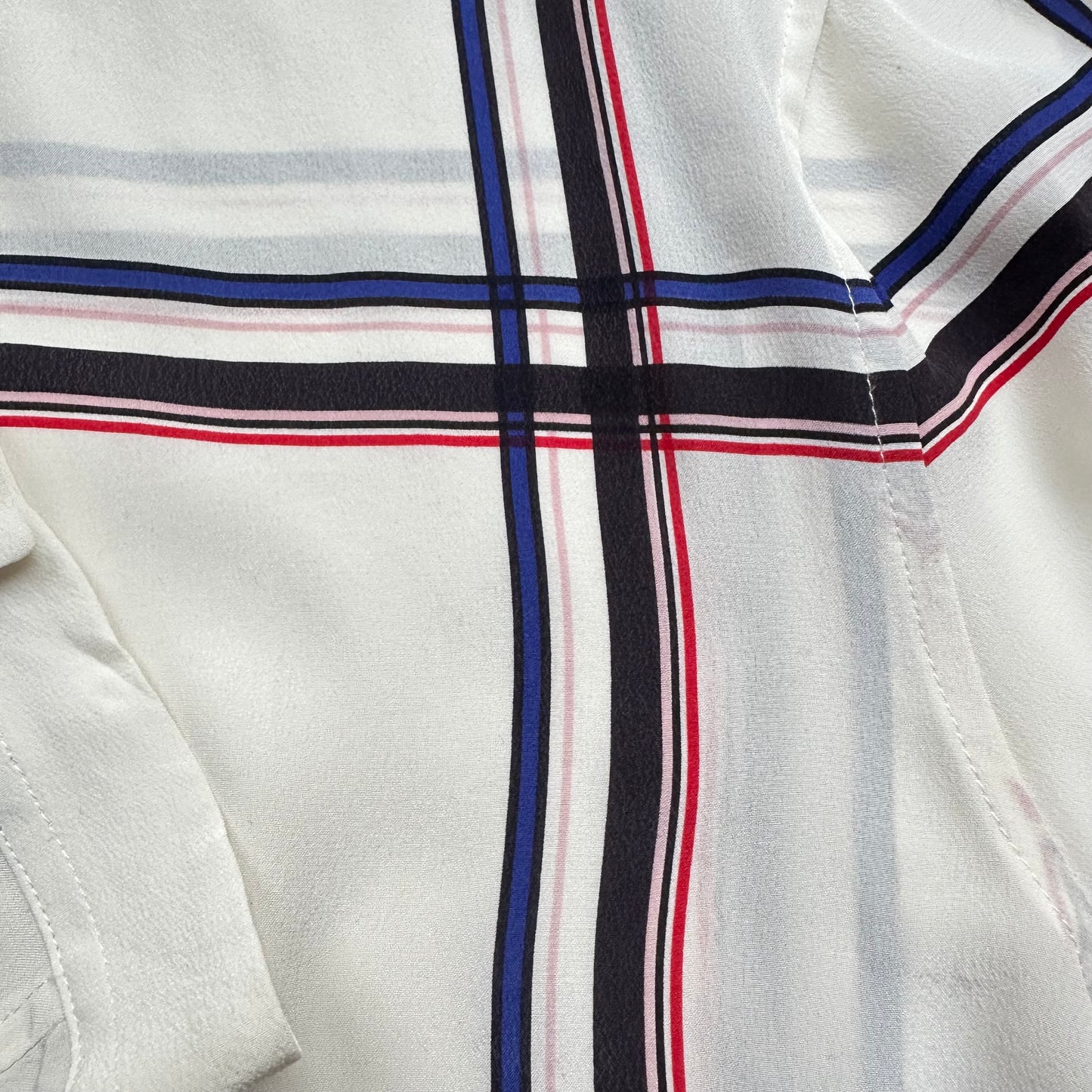 Plaid Silk Shirt - size L