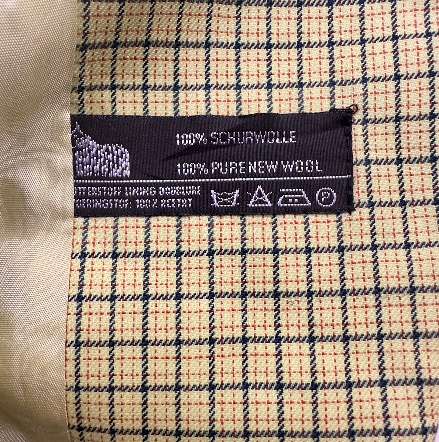 Vintage Yellow Plaid Blazer - Pure Wool
