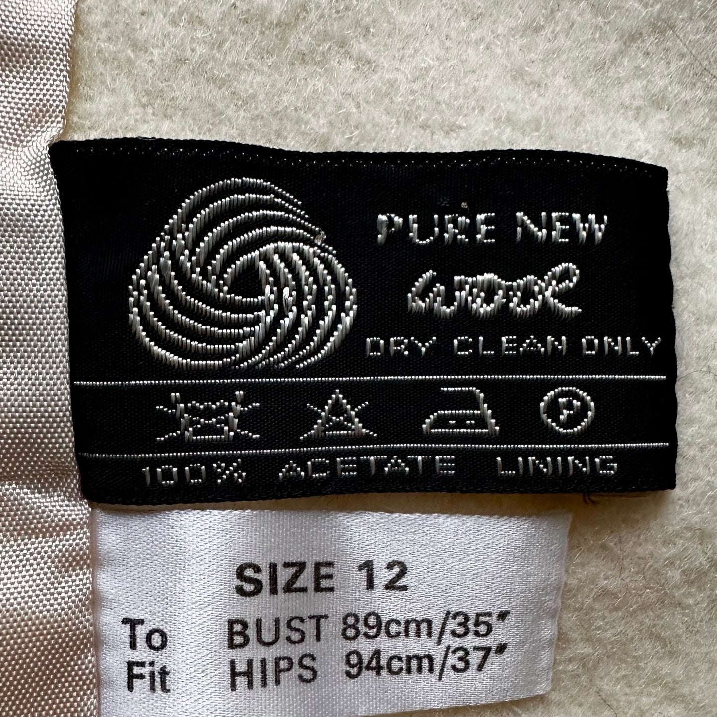 Vintage Pure Wool Belted Coat - Size S