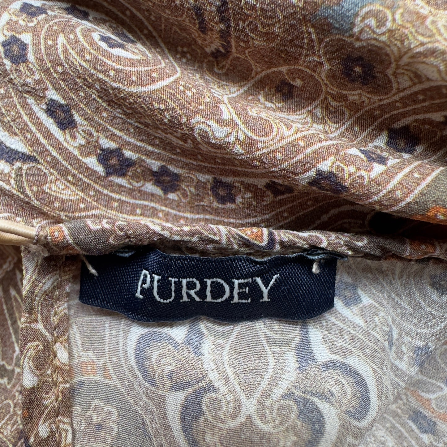 Halter Silk Top - Beige Paisley Print size 38