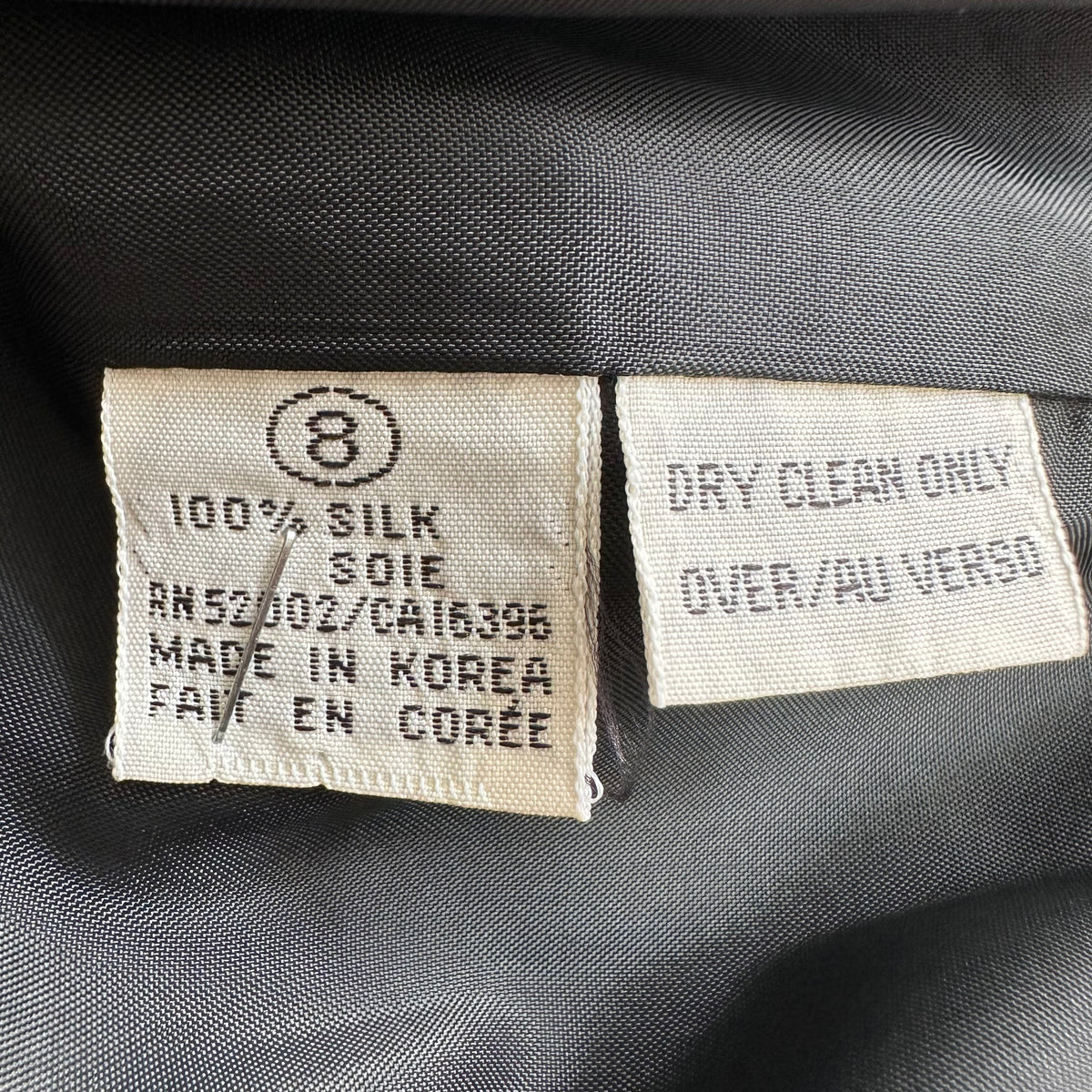 Vintage Black Silk Jacket - size M