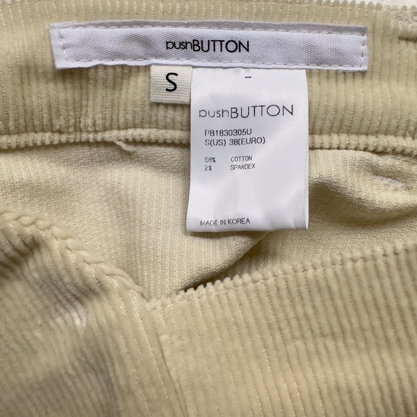 Bustier Detail Corduroy Cream Trousers