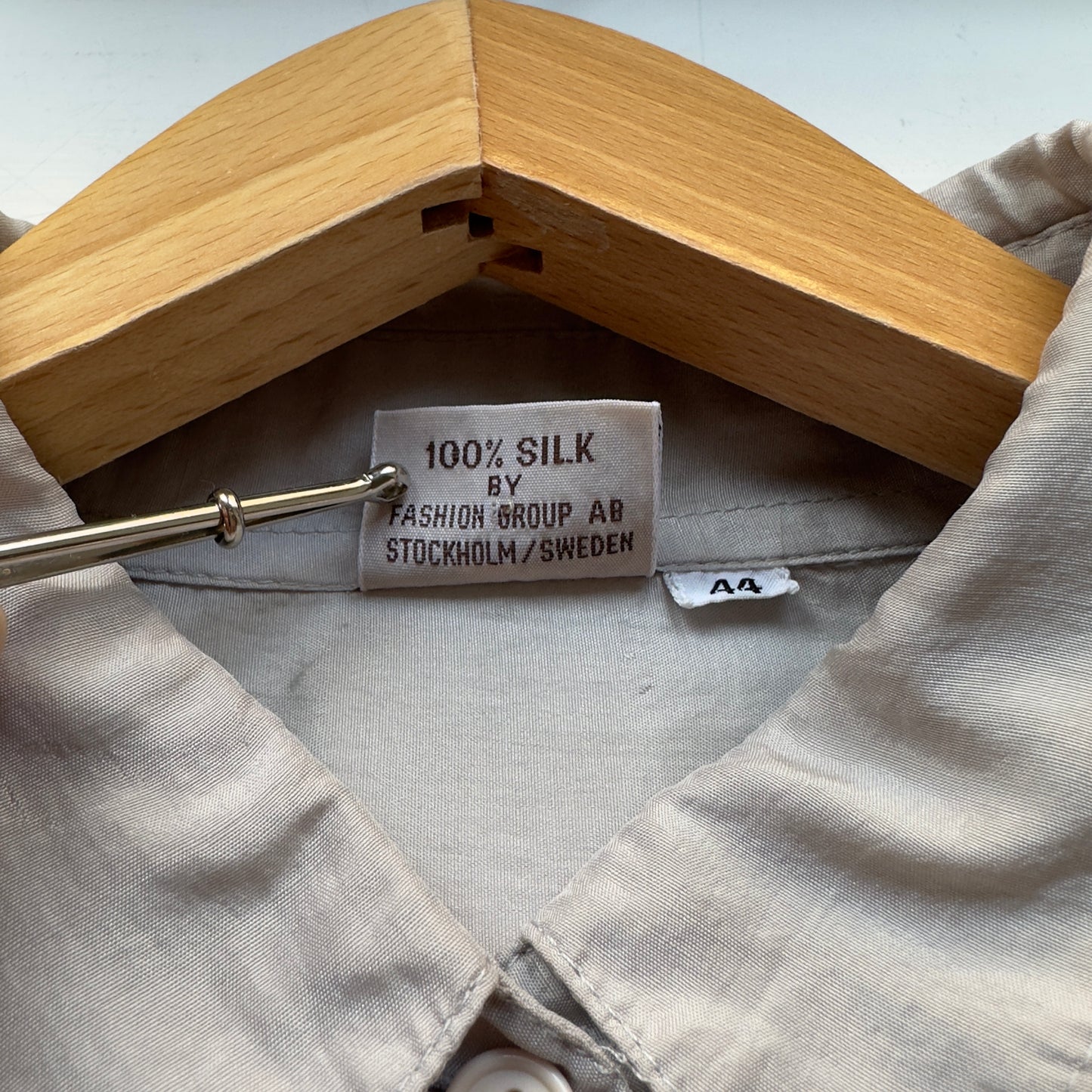 Upcycled Shirt - Vintage Silk, Gray