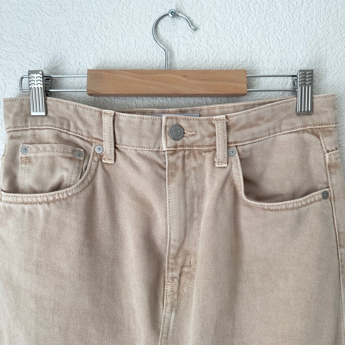 Upcycled Denim Skirt 14 - Sand - size S-M