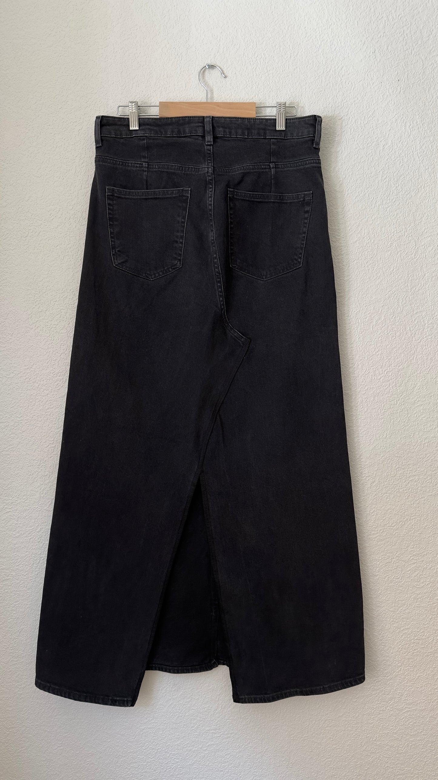Upcycled Denim Maxi Skirt 2 - Black