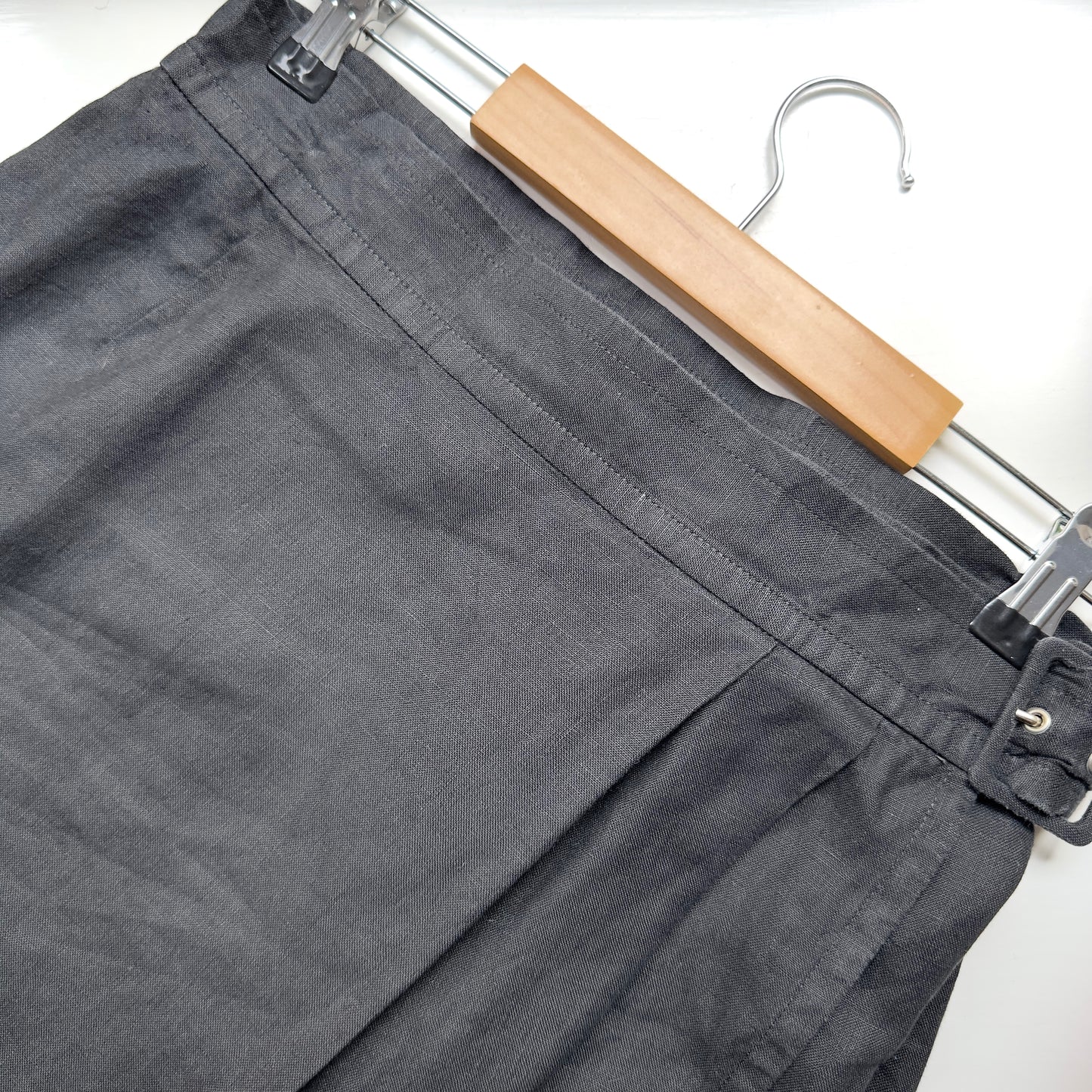 Vintage Black Linen Skirt