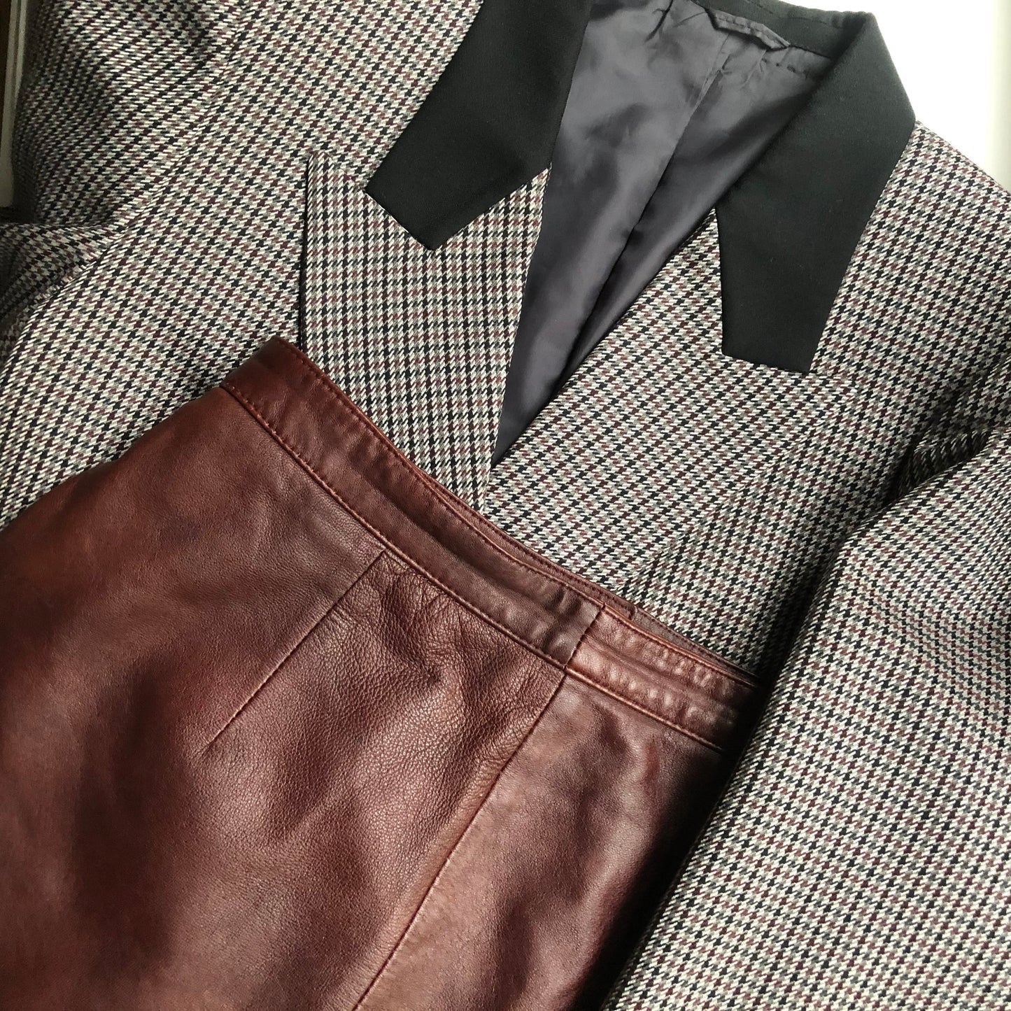 Dark Red Leather Skirt