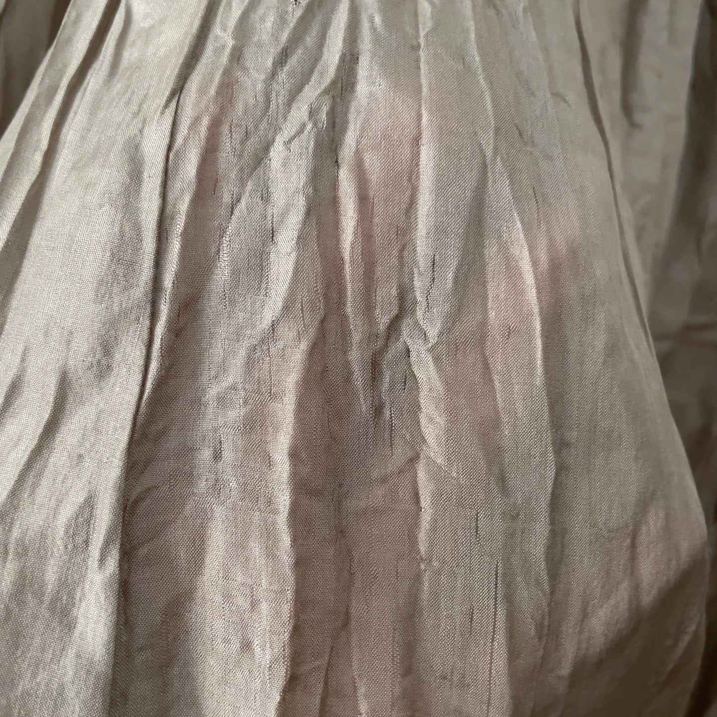 Vintage Crinkle Long Skirt - Beige - Pure Silk