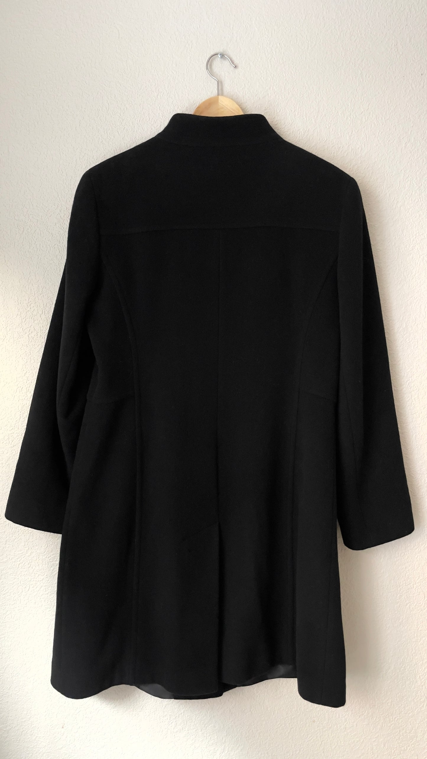 Black High Neck Wool Blend Coat - Milo Coats