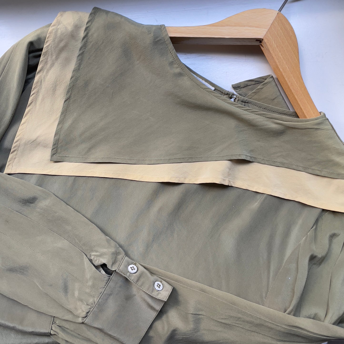 Vintage Statement Collar Silk Blouse - Robert Haik - REPAIRED