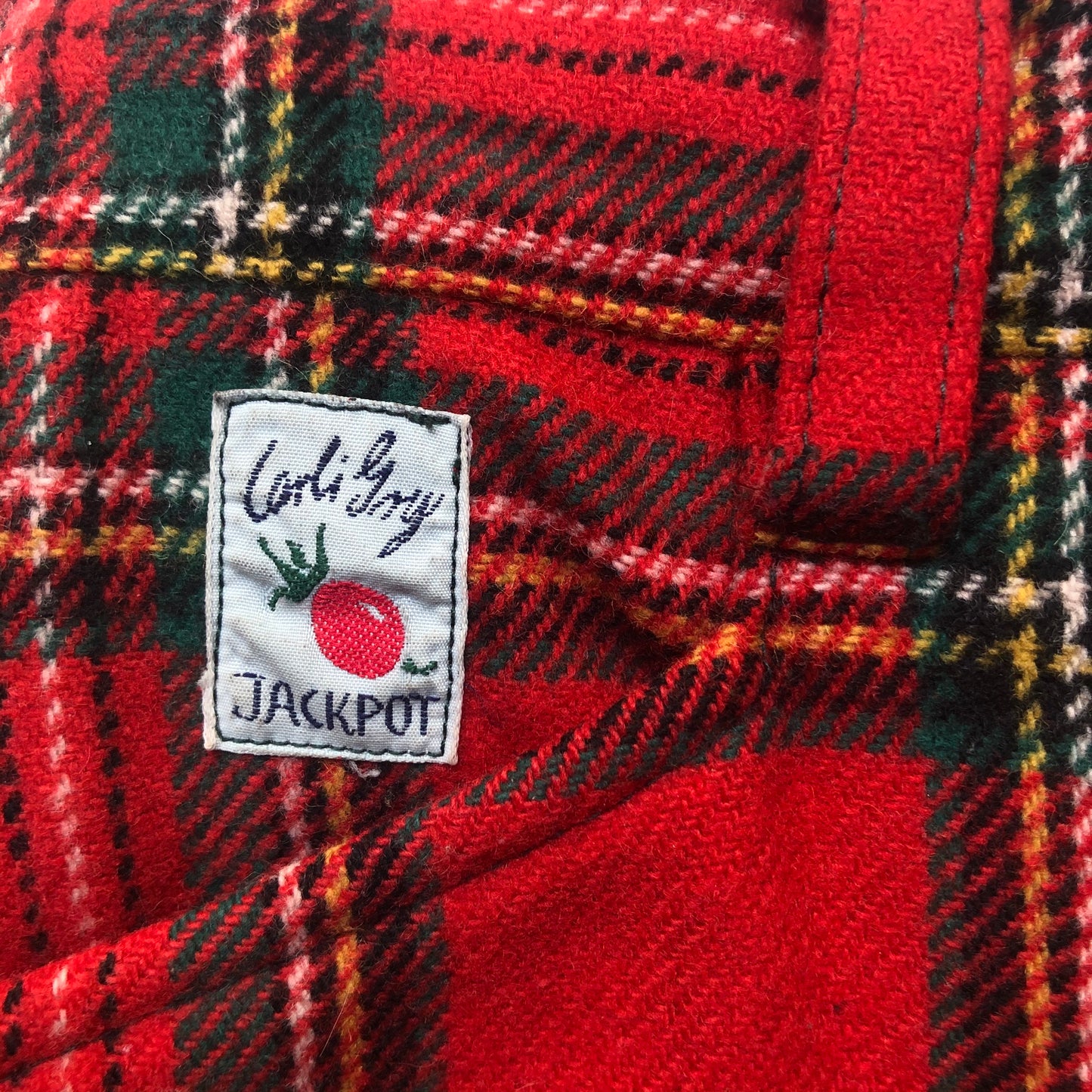 Vintage Red Plaid Wool Skirt