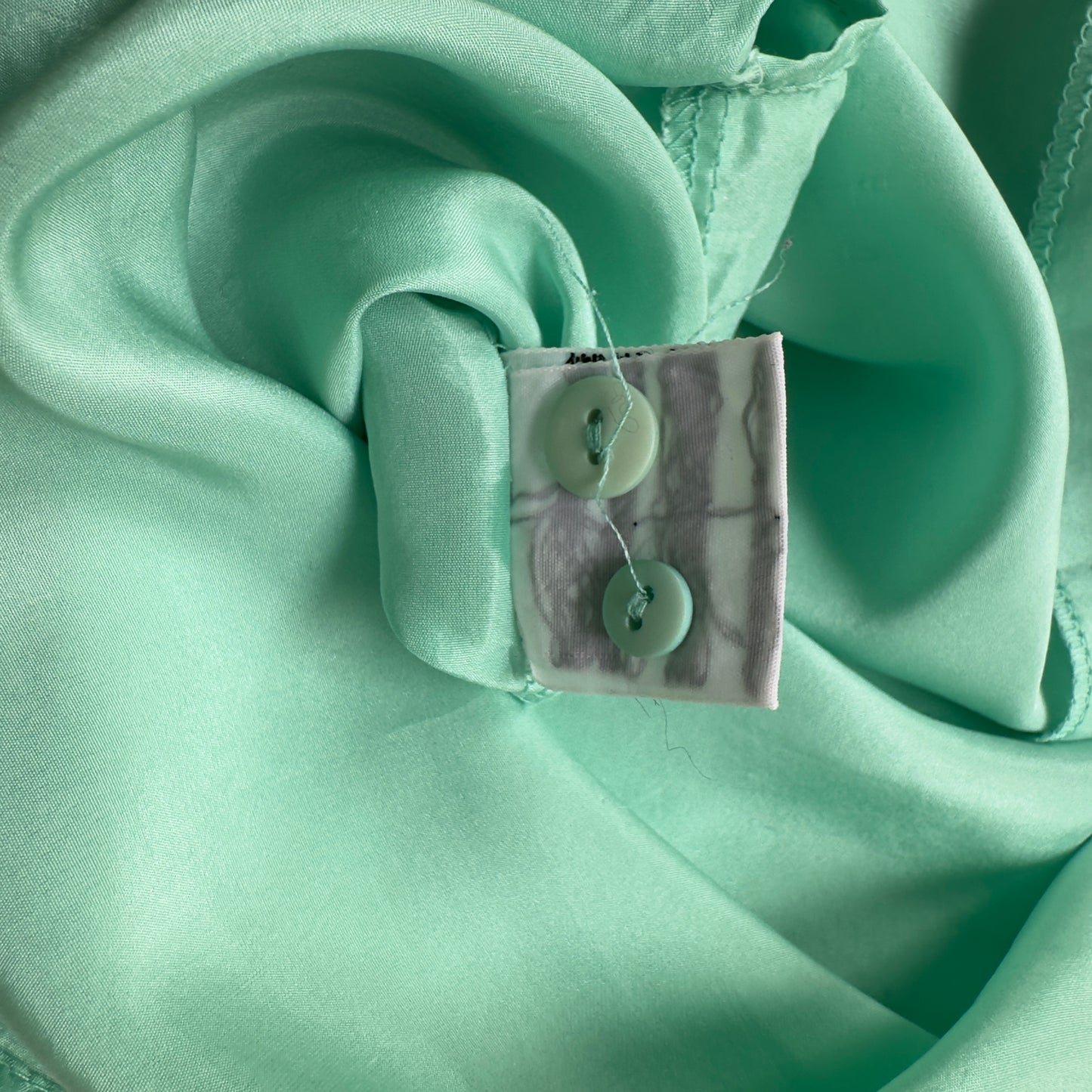 Upcycled Shirt 2 - Vintage Silk, Light Mint Green