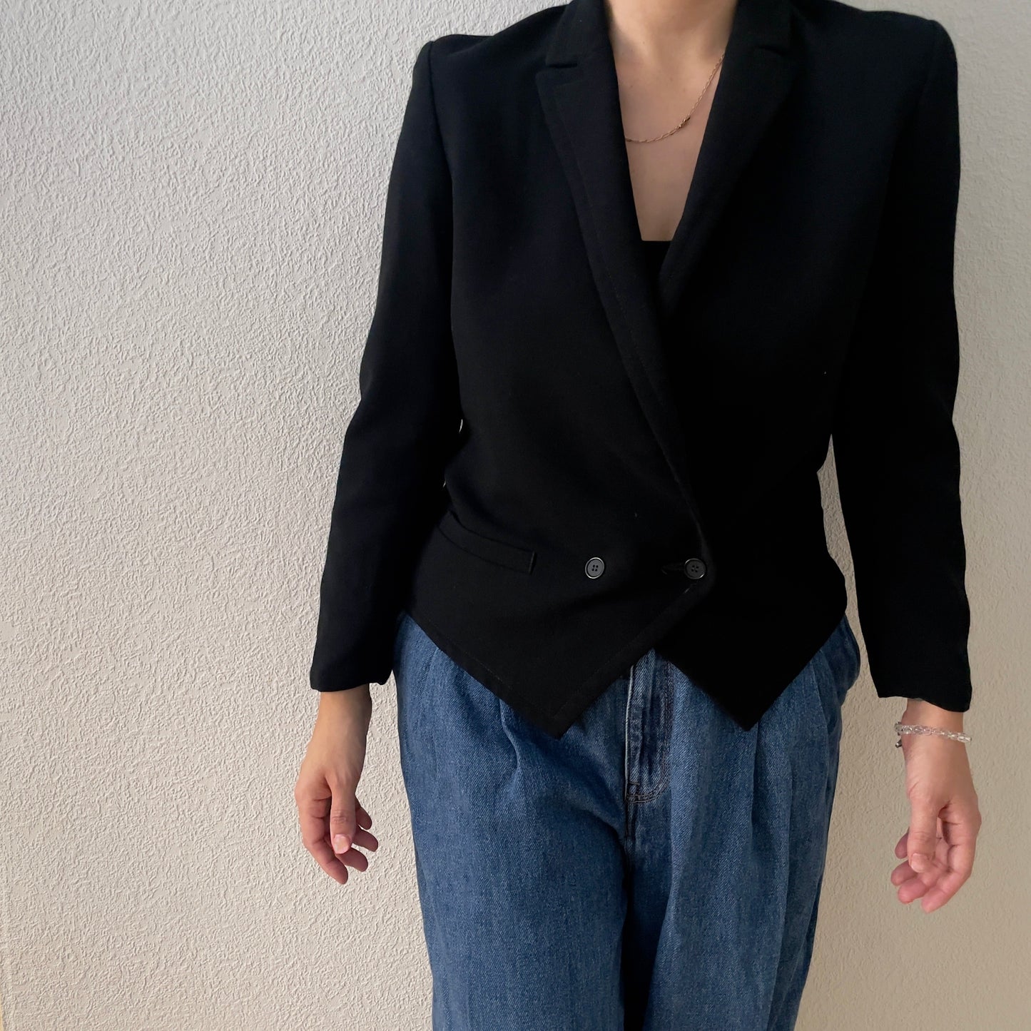 Vintage Cropped Blazer - Pure Crepé Wool