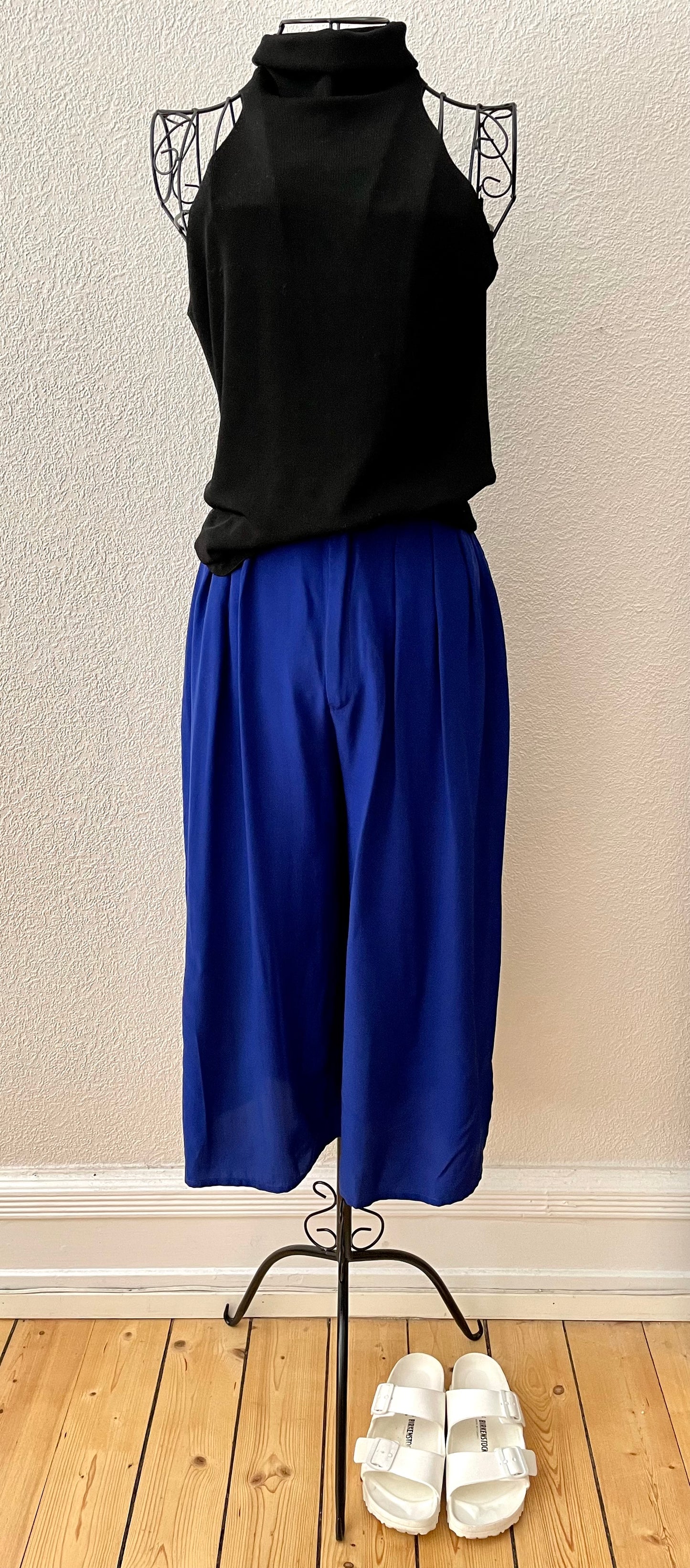 Vintage Silk Culottes - Blue