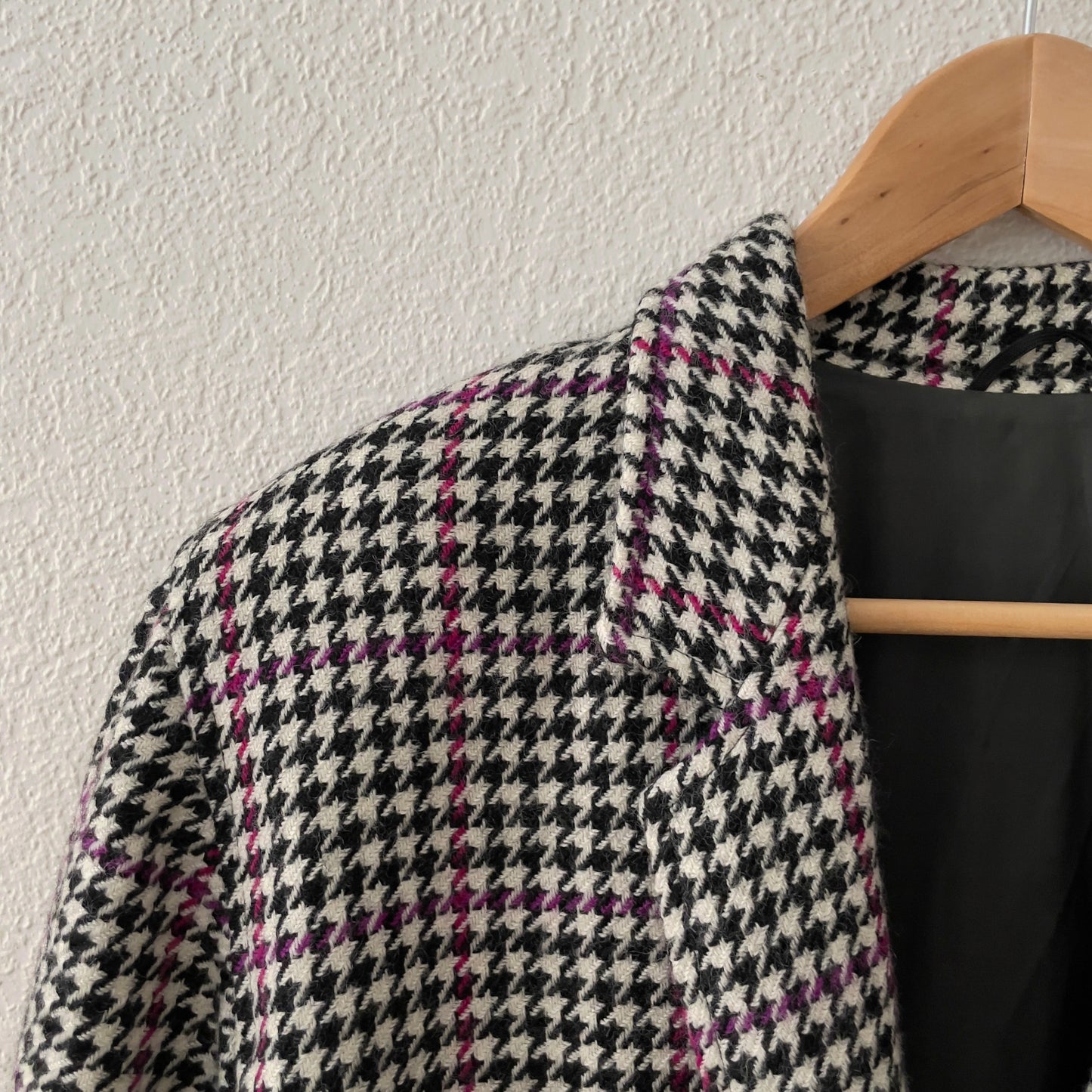 Vintage Houndstooth Wool Blazer - Marella