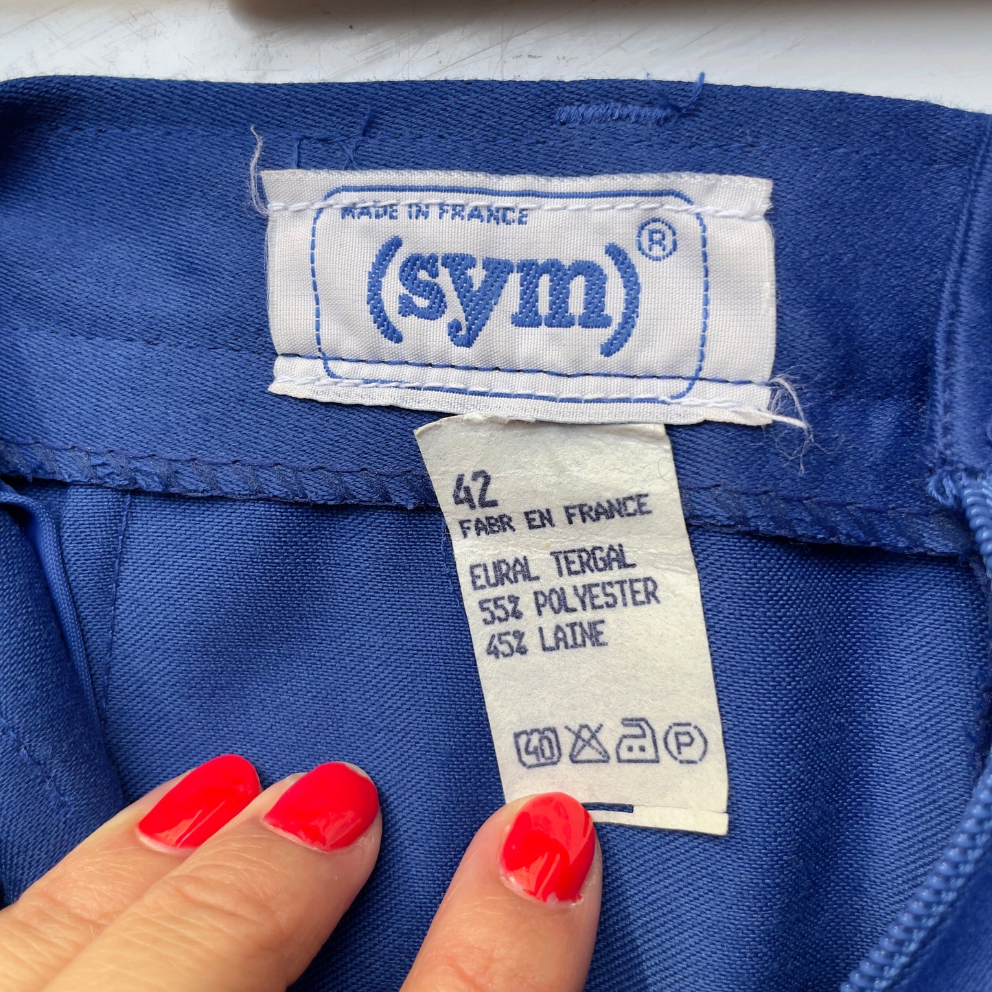 Cobalt Blue Wool Blend Trousers