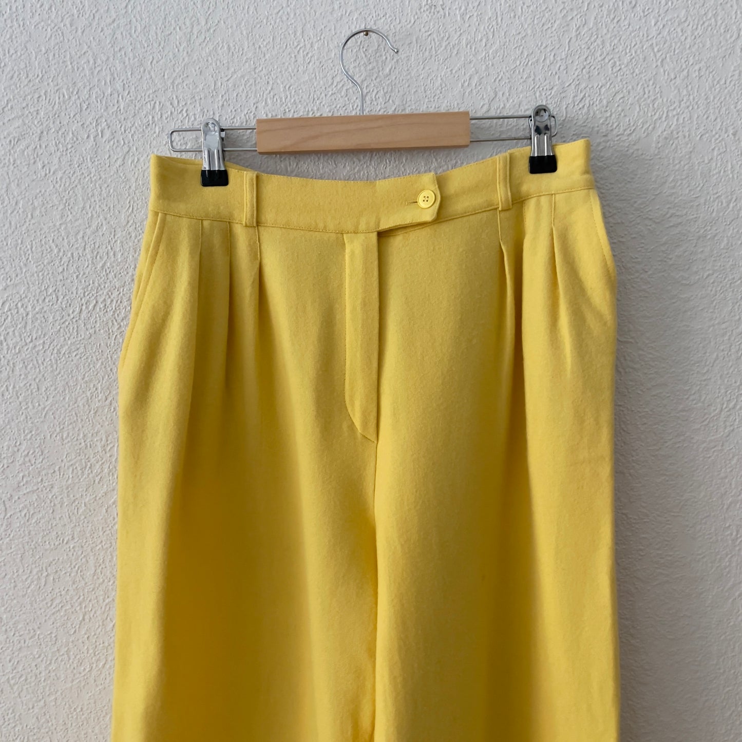 Vintage Yellow Wool Flannel Trousers