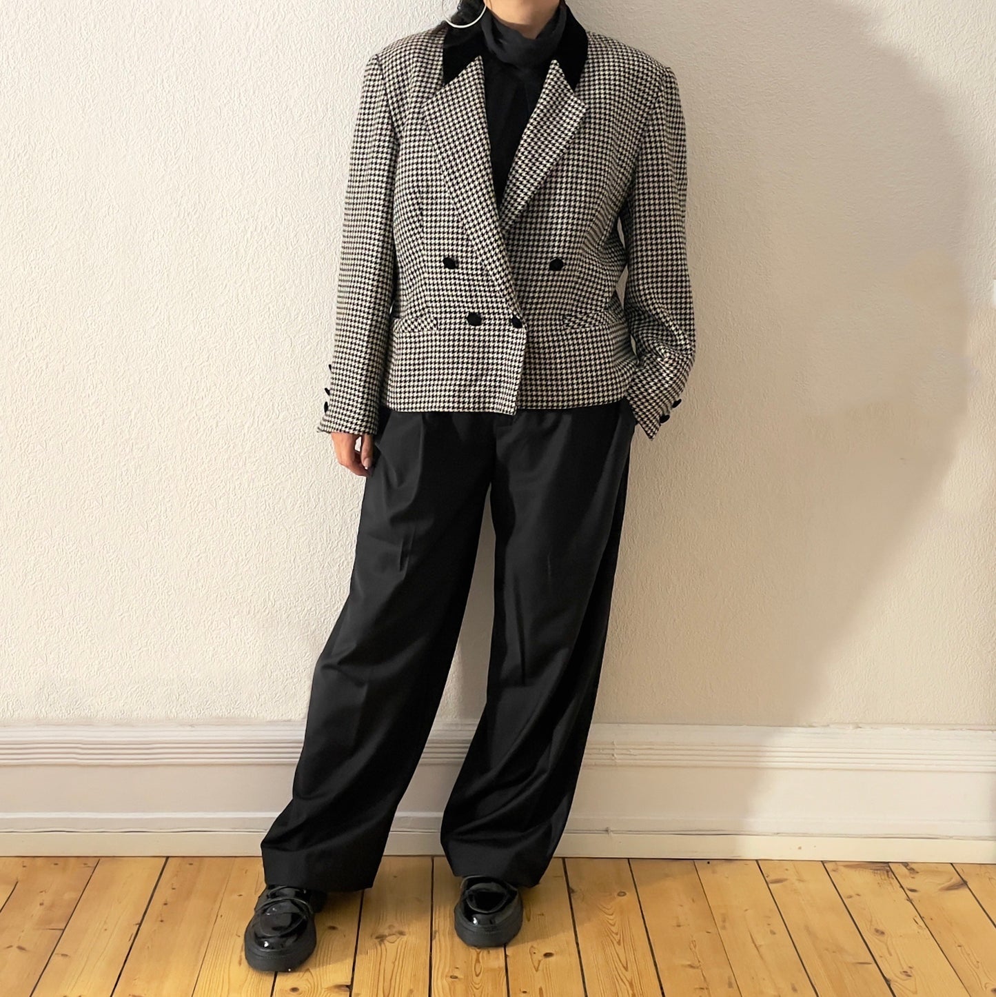 Vintage Houndstooth Blazer - size EU 44