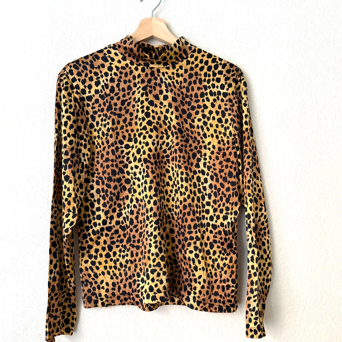 Leopard Silk Top - size M