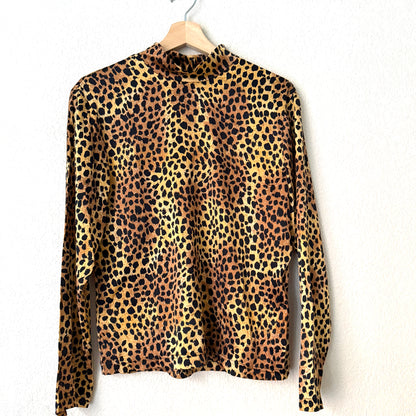 Leopard Silk Top - size M
