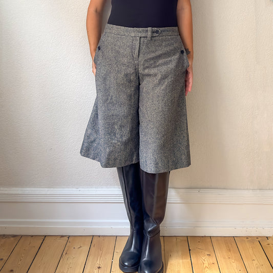 Wool Blend Bermuda Shorts - Gray Tweed - Kookaï