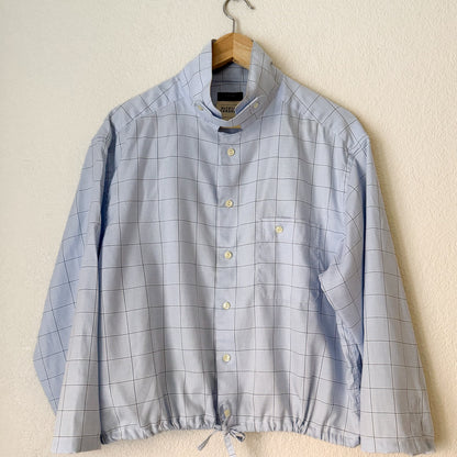 Stand collar + flap - Upcycled Shirt 71 - M,L, Cotton, checks