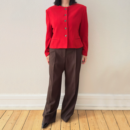 Vintage Red Wool Cahsmere Jacket  - size EU40