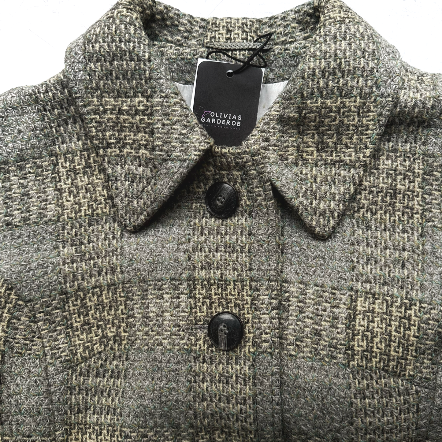 Vintage Tweed Belted Coat - Pure Wool - size M