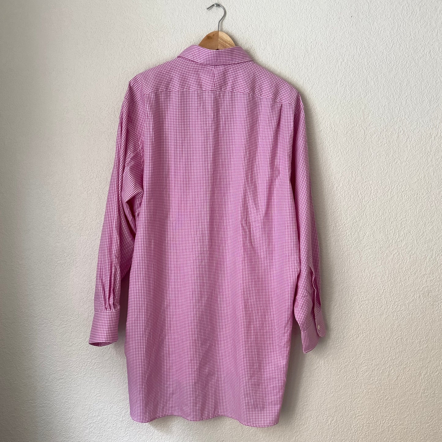 Oversized Mini Checks Pink Shirt - Dress shirt