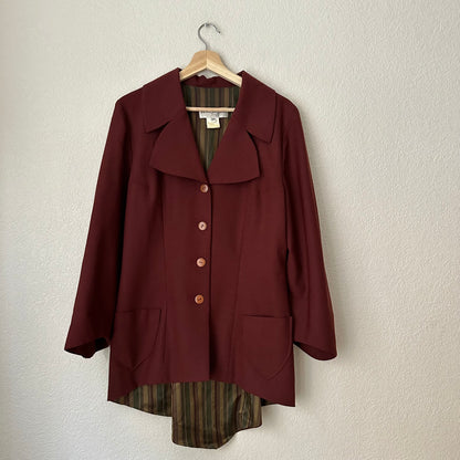 REPAIRED Vintage Dark Red Blazer - size M