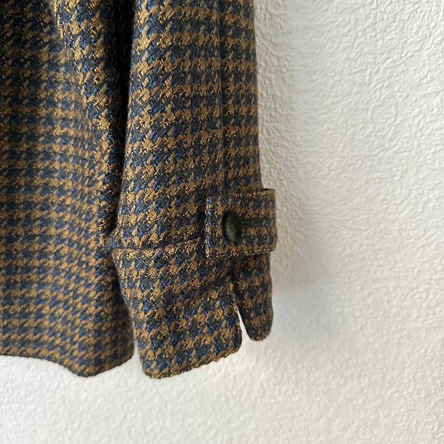 Vintage Brown Houndstooth Wool Jacket - size 40