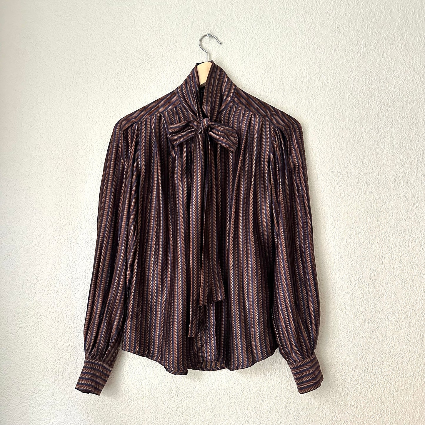 Vintage Tieneck Silk Blouse - size S