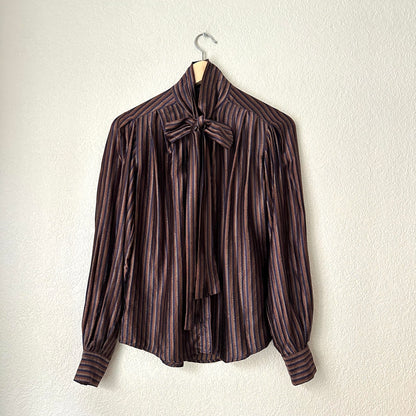 Vintage Tieneck Silk Blouse - size S