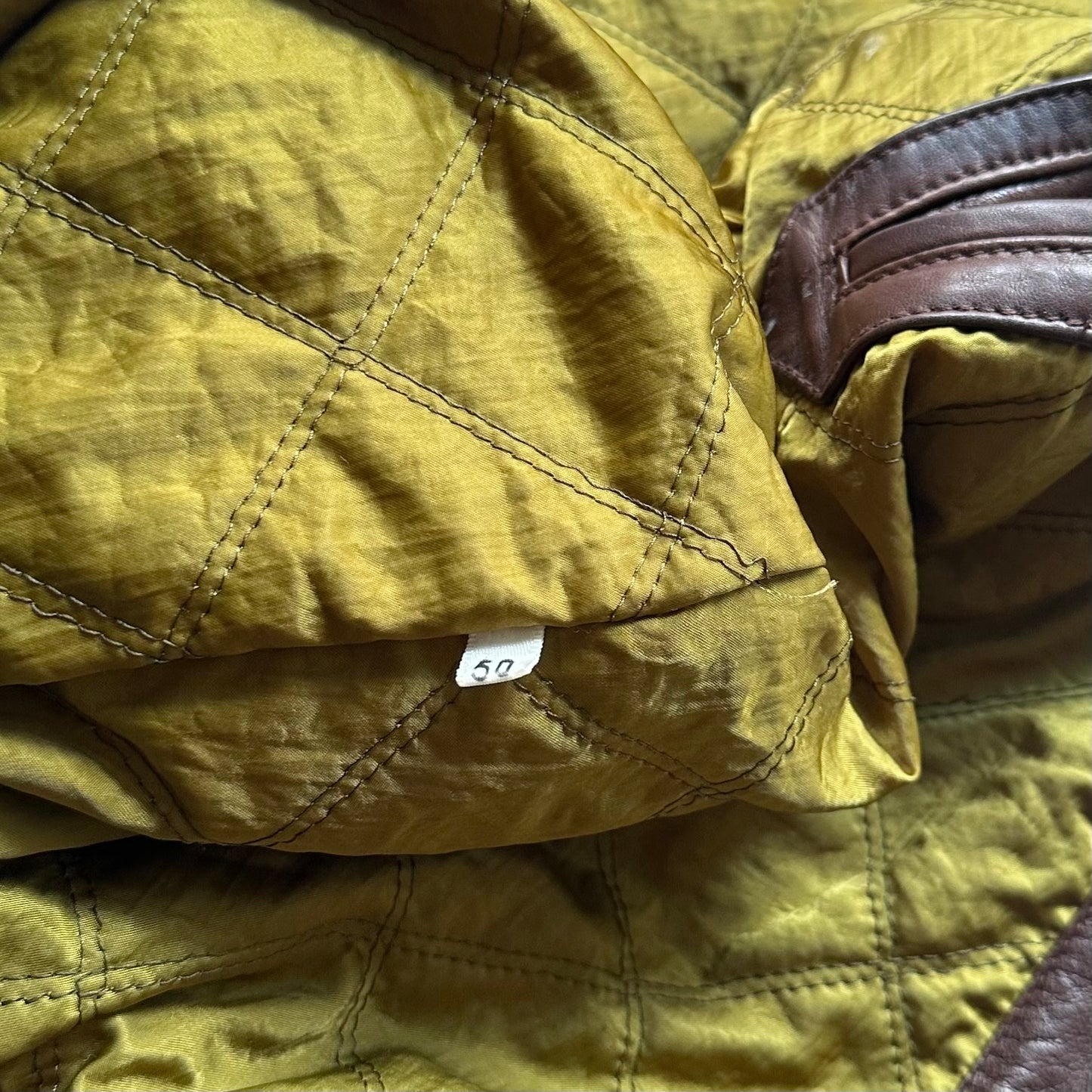 Vintage Hugo Boss Leather Bomber Jacket - size L