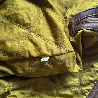 Vintage Hugo Boss Leather Bomber Jacket - size L