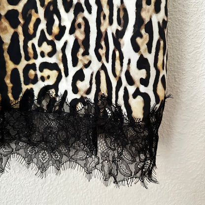 Animal Print Silk Cami Tank Top - size S
