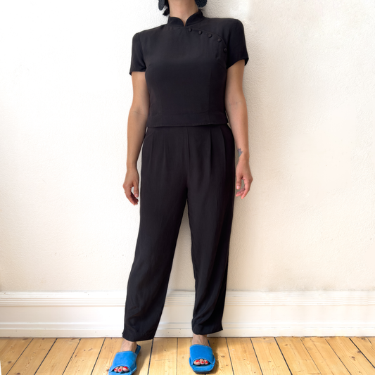 Vintage Cheongsam Silk Jumpsuit, size US10