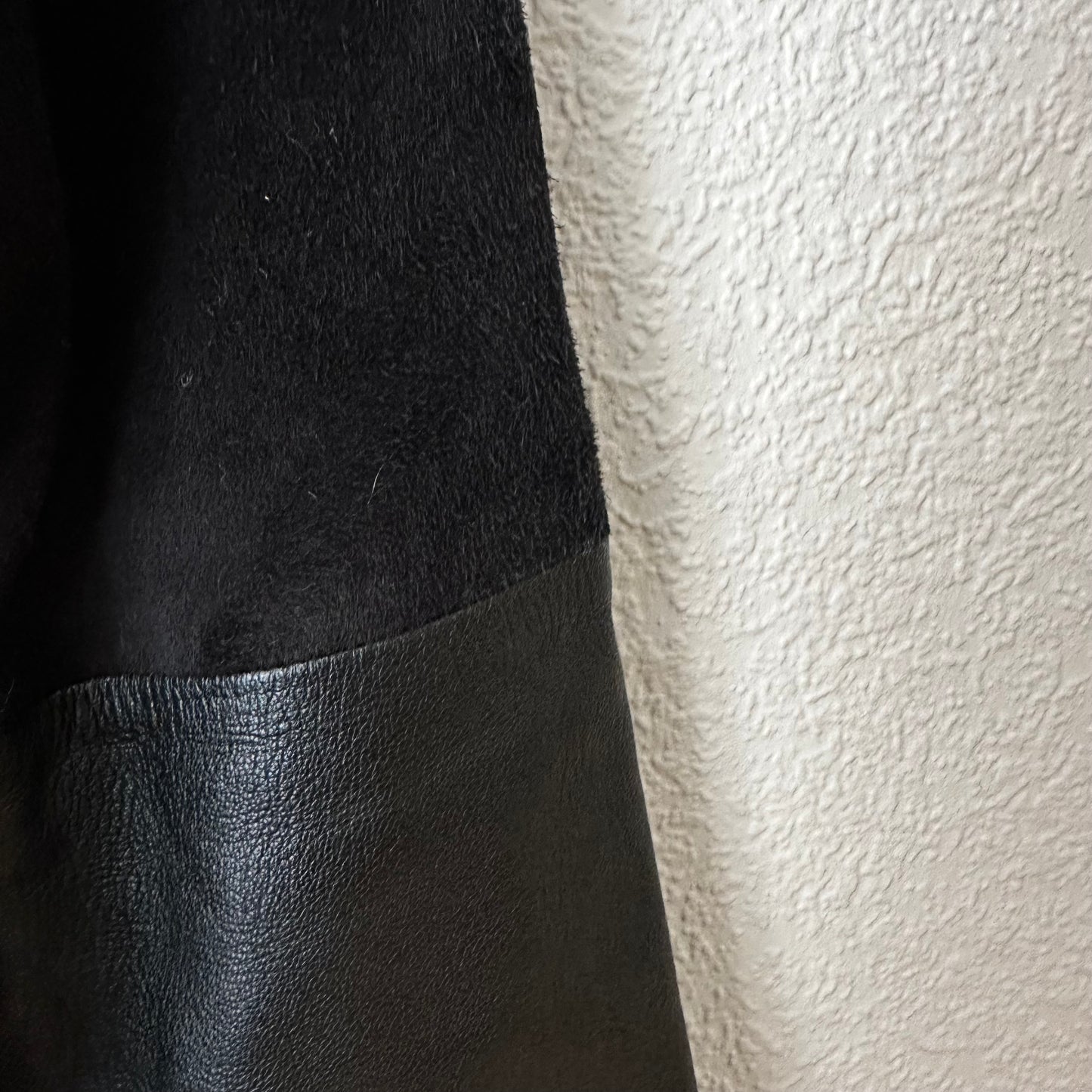 Black Leather & Suede Jacket - size M