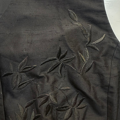 Vintage Black Silk Vest - size 38